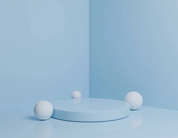 Light Blue Podium Abstract Backdrop Προβολή Προϊόντος Για Τοποθέτηση Προϊόντων — Φωτογραφία Αρχείου