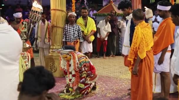 Udupi Índia Março 2020 Artista Realizando Dança Com Traje Único — Vídeo de Stock