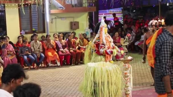 Udupi India Marzo 2020 Artista Che Esibisce Danza Con Costume — Video Stock