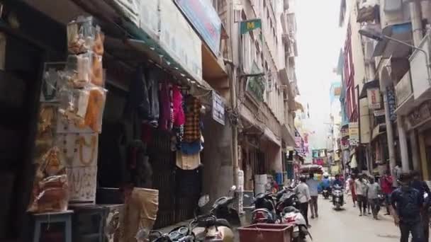 Bangalore India August 2020 Hyperlapse Video Busy Shopping Street People — Stock Video