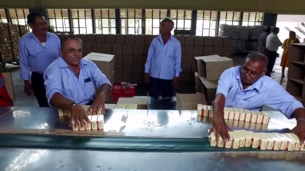 Bangalore Indie Kwiecień 2016 Mydło Sortowania Pakowania Pracowników Pudełkach Kartonowych — Wideo stockowe