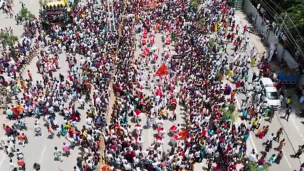 Chitradurga Hindistan Ekim 2022 Ganesha Nın Batışı Sırasında Yollarda Büyük — Stok video