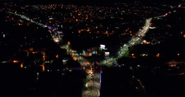 Chitradurga Indie Říjen 2022 Letecký Noční Pohled Silnice Budovy Během — Stock video