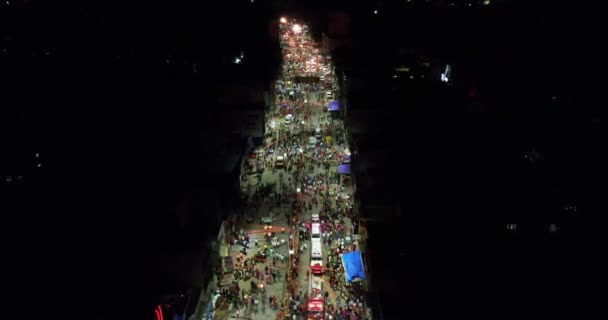 Chitradurga India Ottobre 2022 Video Aereo Strade Affollate Luminose Nella — Video Stock