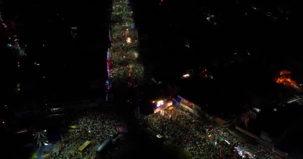 Letecký Top Pohled Obrovské Přeplněné Silnice Během Hinduistického Náboženského Festivalu — Stock video
