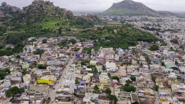 Chitradurga India Október 2022 Légi Panoráma Széles Kilátás Városra Amelyet — Stock videók