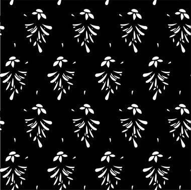 Tek renkli çiçek desenli sanat tasarımı web, baskı ve kumaş baskısı için stok vektör çizimi