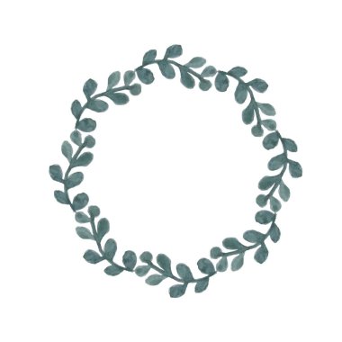 Okaliptüs çelengi. Web için suluboya bayram illüstrasyonuName