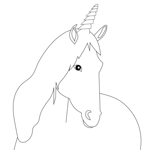 Dibujo Monocromo Unicornio Diseño Arte Stock Vector Ilustración Para Web — Vector de stock