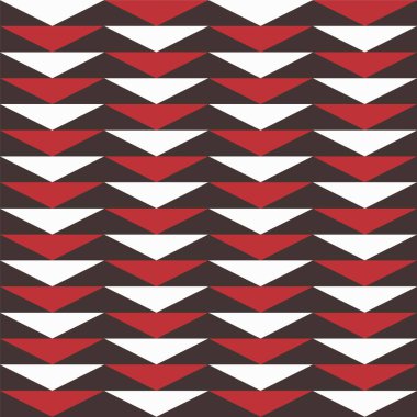 Navajo desenleri kusursuz. Siyah sınırsız hisse senedi vektörü illüstrasyonunda beyaz ve kırmızı üçgen.
