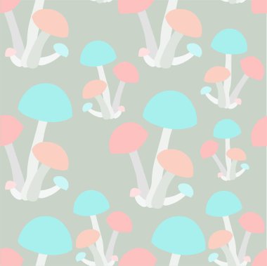 Gri stok vektör illüstrasyonunda mantar mavisi pürüzsüz desen. Web için, yazdırmak için.
