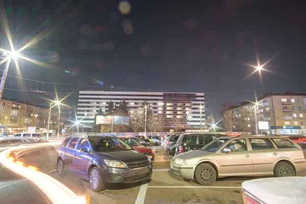 Zhytomyr Ukraine November 2021 Cars Parking Lot Evening All Places — стокове фото