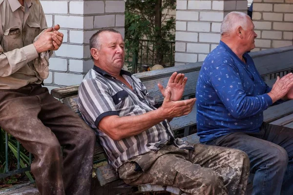 Житомир Украина Сентября 2020 Года Патриоты Аплодируют Время Уличной Демонстрации — стоковое фото