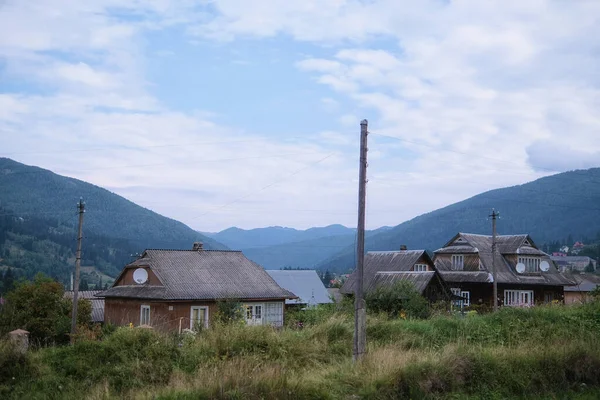 Dorf Den Karpaten Natur Und Reisehintergrund — Stockfoto