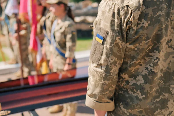 Funeral Soldier Ukrainian Army Who Died Fight Russian Invaders — Fotografia de Stock