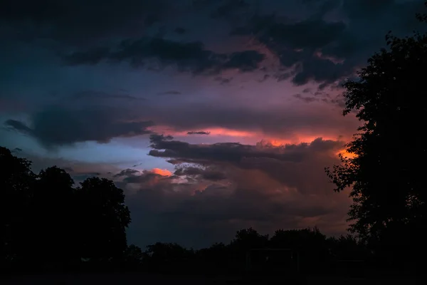 Late Autumn Sunset Sky Clouds Dragon Evening — Stock Photo, Image