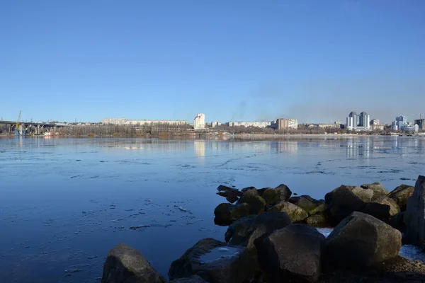 Blick Auf Die Stadt Dnjepr Winter — Stockfoto