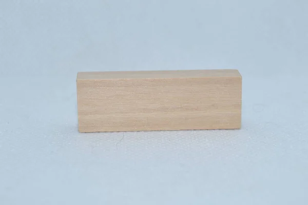 Wooden Block White Background — Stock Photo, Image