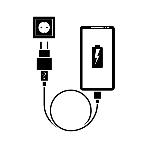手机显示屏上的放电电池。低电池. — 图库矢量图片