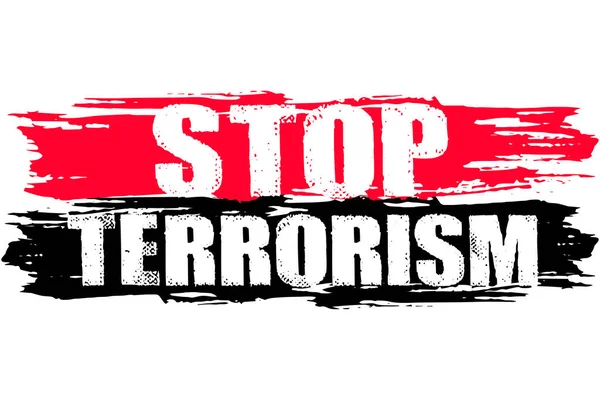 Arrêtez le concept de terrorisme. Illustration vectorielle de style Grunge. — Image vectorielle