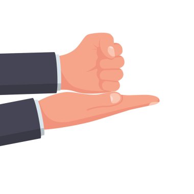 Jestlere yardım et. El hareketi, avuç içi ve yumruk..