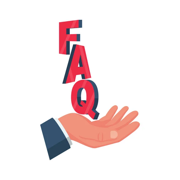 FAQ 개념. 자주 질문을 하였다. 반사기 편평. — 스톡 벡터