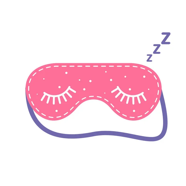 Masque pour dormir. Bandage pour les yeux rose pour vecteur de sommeil — Image vectorielle