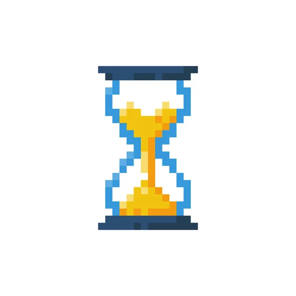 Pixel icon hourglass. Vector illustration pixel art design. — Stock Vector