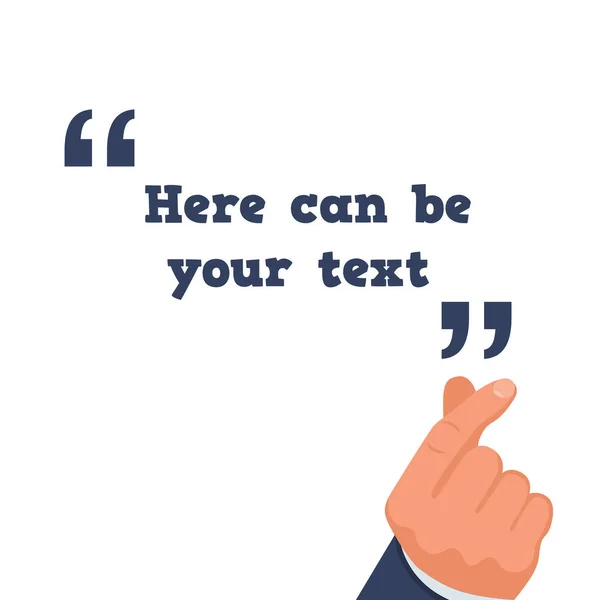 Geste de la main, cliquez sur les doigts. Voici votre texte. — Image vectorielle
