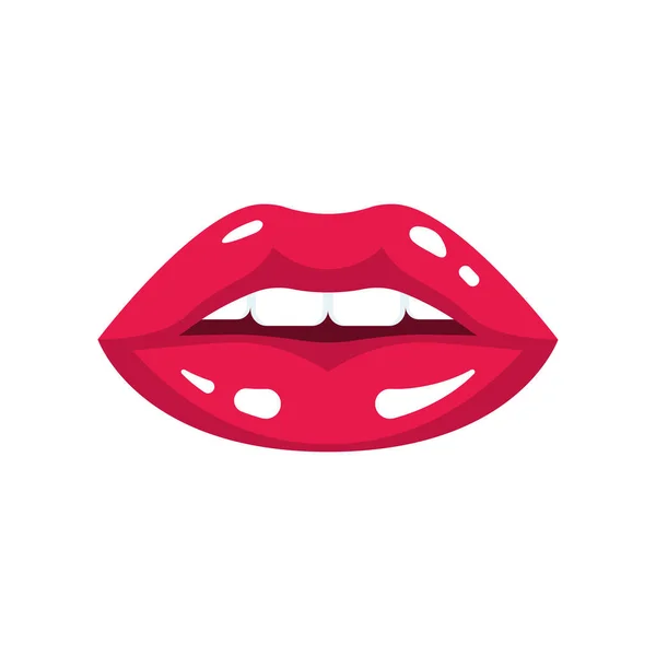 Rode vrouwelijke lippen. Vrouwelijke lippen. schoonheid sexy vrouw. — Stockvector