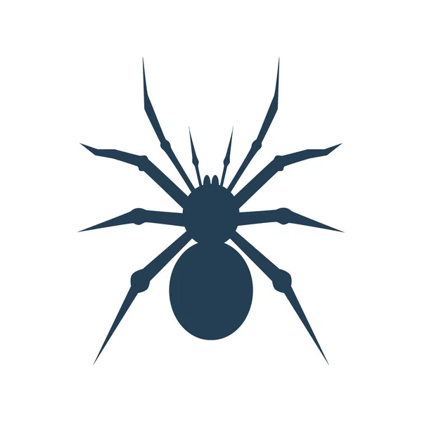 Μαύρη σιλουέτα αράχνης. Εικονογράφηση διάνυσμα επίπεδη σχεδίαση — Διανυσματικό Αρχείο