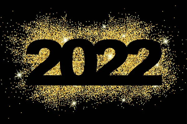 2021年新年快乐。黄金灰尘成堆。向量平面. — 图库矢量图片