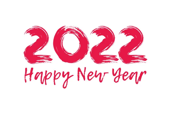 Happy New Year. Brush numbers 2022. — 图库矢量图片