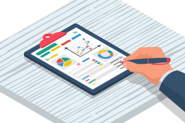 Business document icon. Vector flat.