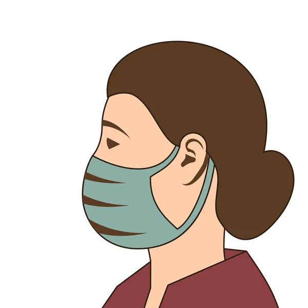 医療マスクの女。フェイスマスク. — ストックベクタ