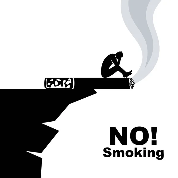 Niet roken. Verbod op roken van sigaretten. — Stockvector