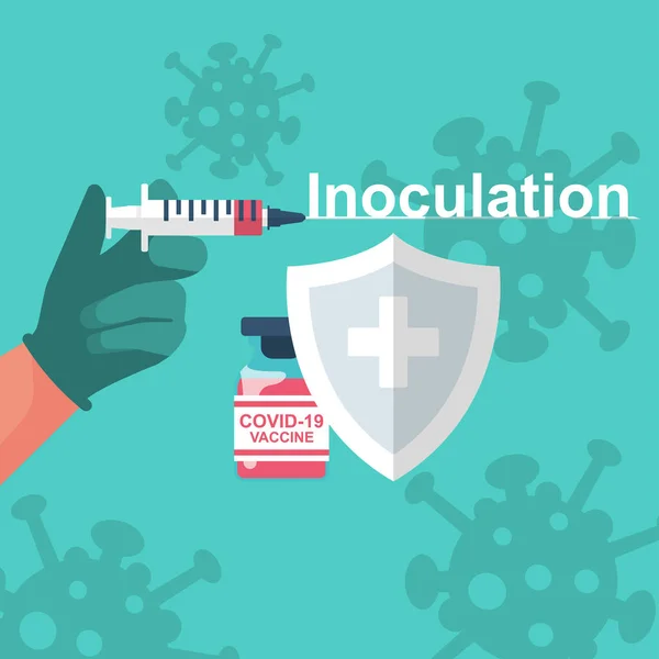 Concept d'inoculation. Modèle de vaccination. — Image vectorielle