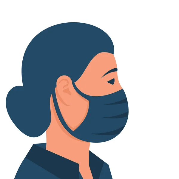 医療マスクの女。フェイスマスク. — ストックベクタ