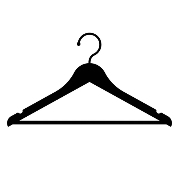 Black silhouette hanger. Empty hanger as a template for different things. — Stock Vector