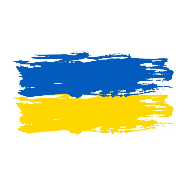Ucraina Disegno Pennello Bandiera Bandiera Ucraina Stile Grunge Stendardo Modello — Vettoriale Stock