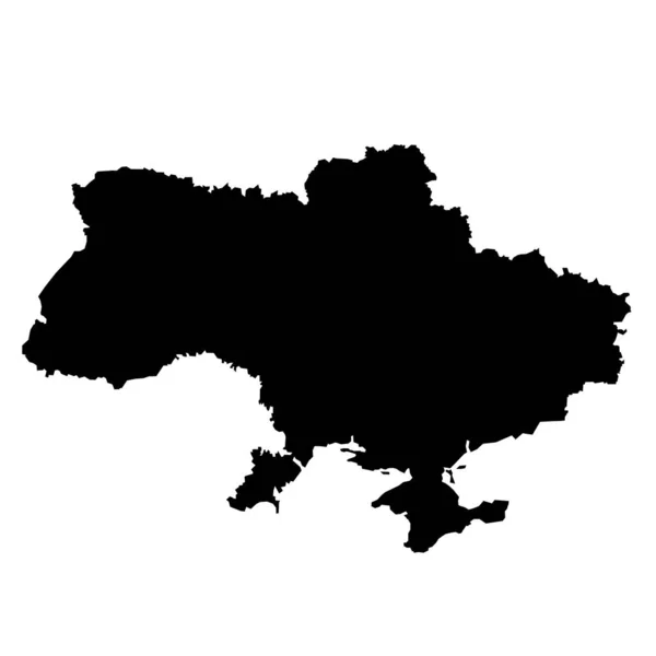 ウクライナ地図 ウクライナの国境の黒いシルエット 独立国家 ベクトルイラストフラットデザイン 白地に隔離された — ストックベクタ