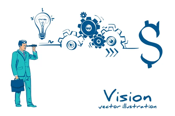 Den Weg Von Der Idee Zum Ertrag Vision Geschäftskonzept Erfolgreicher — Stockvektor