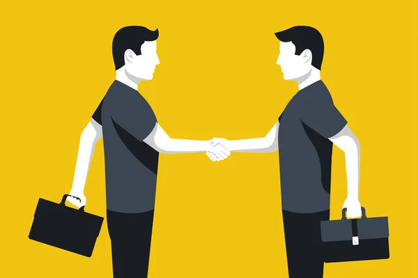 Handschlag Symbol Für Erfolgreichen Deal Partnerschaftskonzept Geschäftstreffen Zwei Geschäftsleute Anzügen — Stockvektor