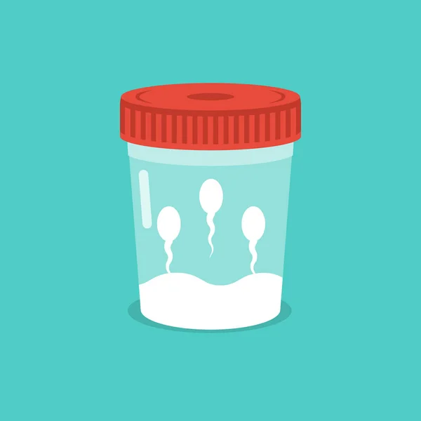 Ikona Testu Spermy Próbka Medyczna Szklanej Tubie Test Nasienia Pojemnik — Wektor stockowy