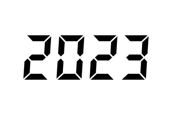 2023数字形式的电子编号 新年快乐2023 矢量图解 因白人背景而被隔离 — 图库矢量图片