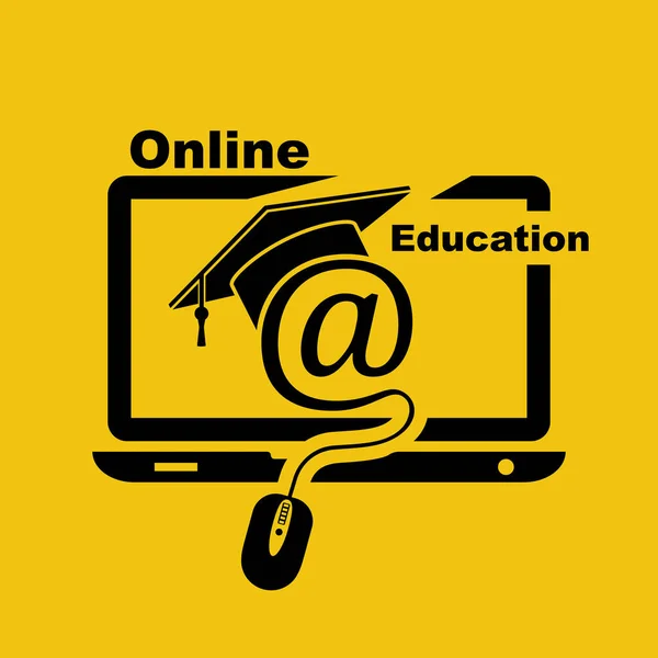 Концепція Електронного Навчання Логотип Навчального Онлайн Центру Випуску Векторні Ілюстрації — стоковий вектор