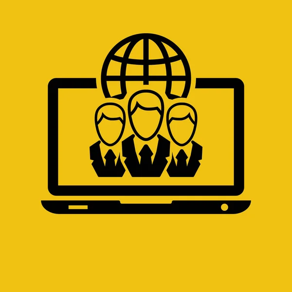 Outsourcing Czarnej Ikony Glifów Globalne Partnerstwo Sukcesu Logo Komunikacji Metafora — Wektor stockowy