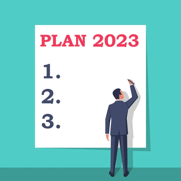 Plan 2023 Gelecek Senenin Listesi Için Vektör Çizimi Düz Tasarım — Stok Vektör