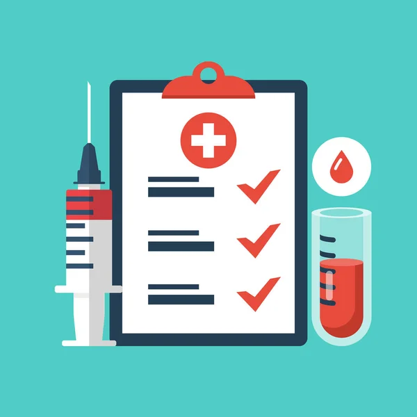 Blood Test Icon Vector Illustration Flat Design Isolated Background Sample — Stock Vector