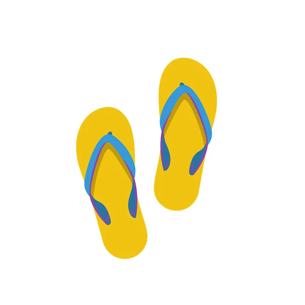 Пляжные Туфли Цветные Тапочки Значок Пляжных Тапочек Символ Летних Каникул — стоковый вектор